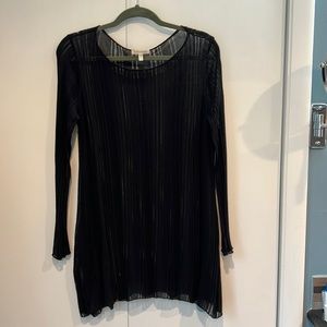 Eileen Fisher lightweight Sheer-Striped tunic. Stretchy Sz Medium.
